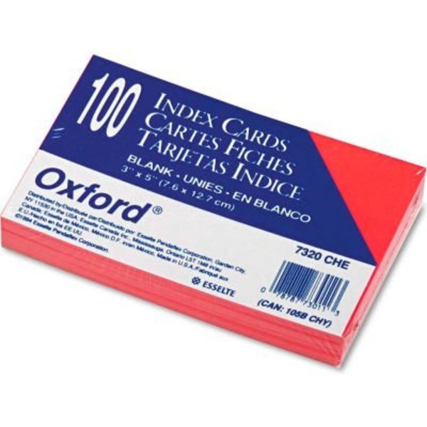 Esselte Pendaflex Corp. Oxford® UnRule Index Cards 7320CHE, 3" x 5", Cherry, 100/Pack CHE¬†7320.00